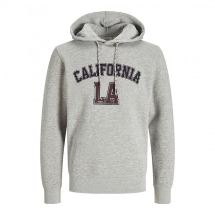 JJ REBEL JREBOWEN SWEAT HOOD 12266368-LIGHT GREY MELANGE Γκρί