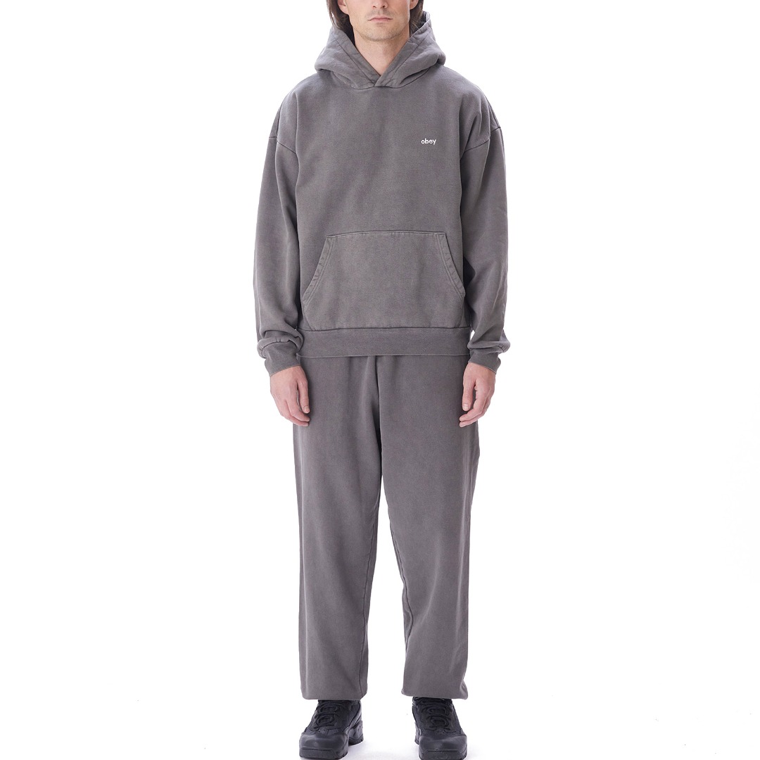 OBEY LOWERCASE PIGMENT HOOD FLEECE 112470194-DIB Black