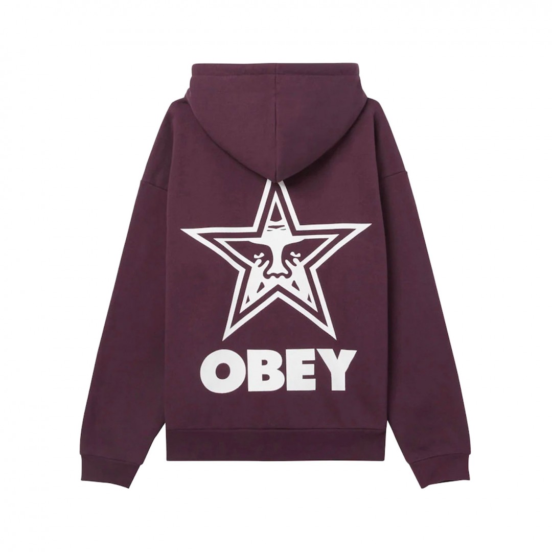 OBEY BOLD STAR EXTRA HEAVY HOOD FLEECE 112470224-WNT Βordeaux