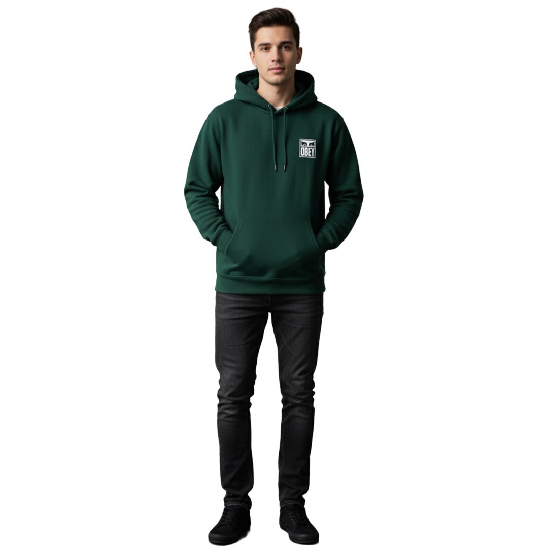 OBEY EYES ICON HOOD FLEECE 112843126-BTG Pine