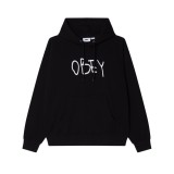 OBEY SCRIBBLE HOOD FLEECE 112470261-BLK Black Image 
