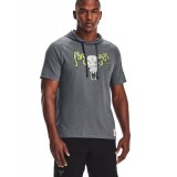 UNDER ARMOUR PROJECT ROCK CHARGED COTTON® MEN'S SHORT SLEEVE HOODIE 1361719-012 Μαύρο