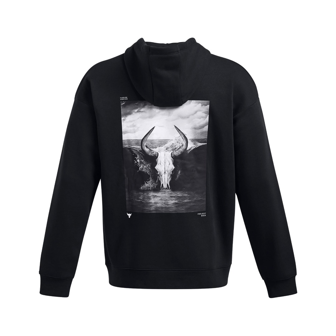 UNDER ARMOUR PROJECT ROCK ICON FLEECE HOODY 1386882-001 Black