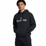 UNDER ARMOUR PROJECT ROCK ICON FLEECE HOODY 1386882-001 Black Image 