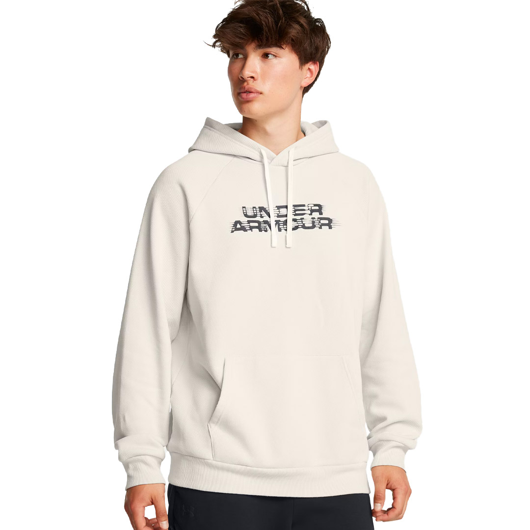 UNDER ARMOUR RIVAL FLC TXTR CG HOODIE 1389428-110 Εκρού
