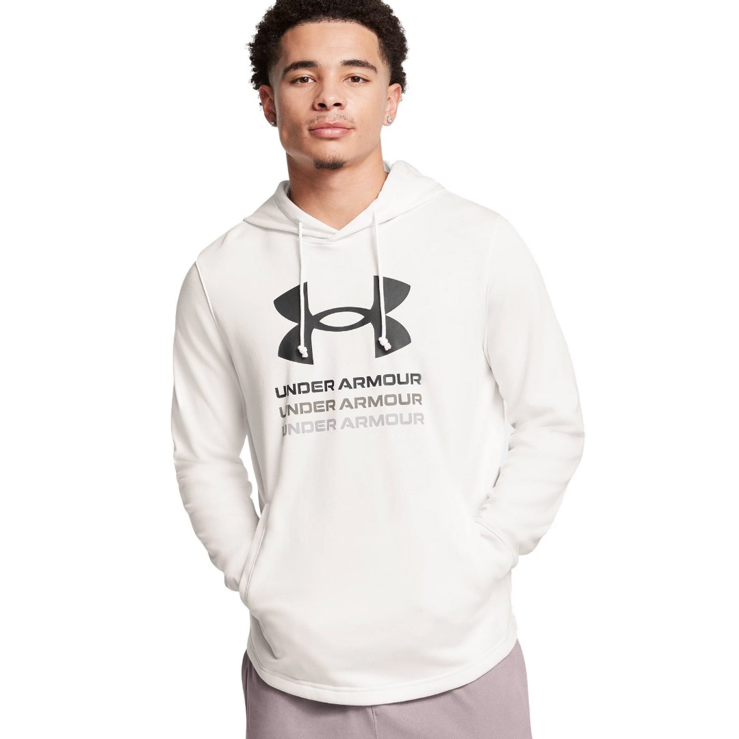 UNDER ARMOUR RIVAL TERRY GRAPHIC HOOD 1386047-112 White
