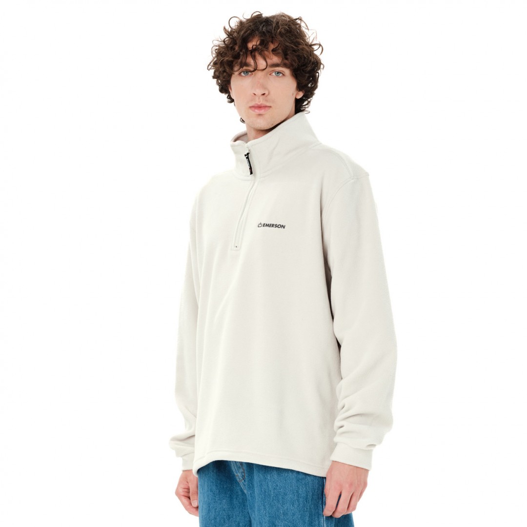 EMERSON MEN'S HALF ZIP FLEECE 262.EM28.25-CLAY WHITE Εκρού