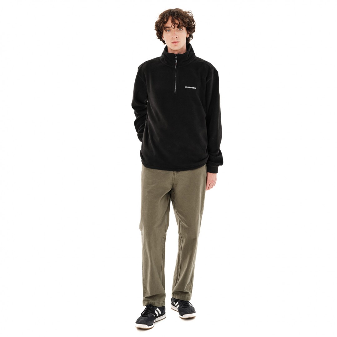 EMERSON MEN'S HALF ZIP FLEECE 262.EM28.25-BLACK Μαύρο