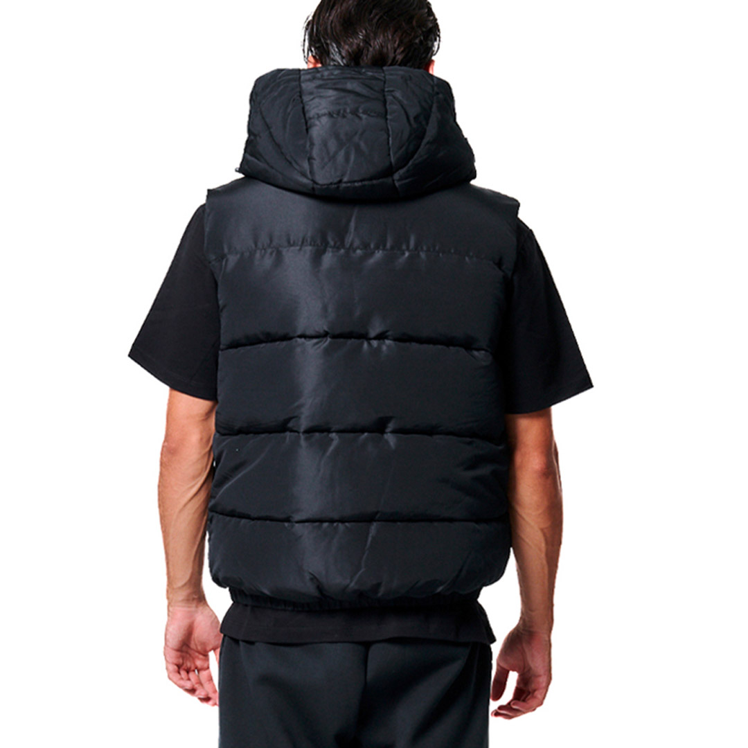 BODY ACTION MEN HOODED PUFFER VEST 073425-01-01 Μαύρο