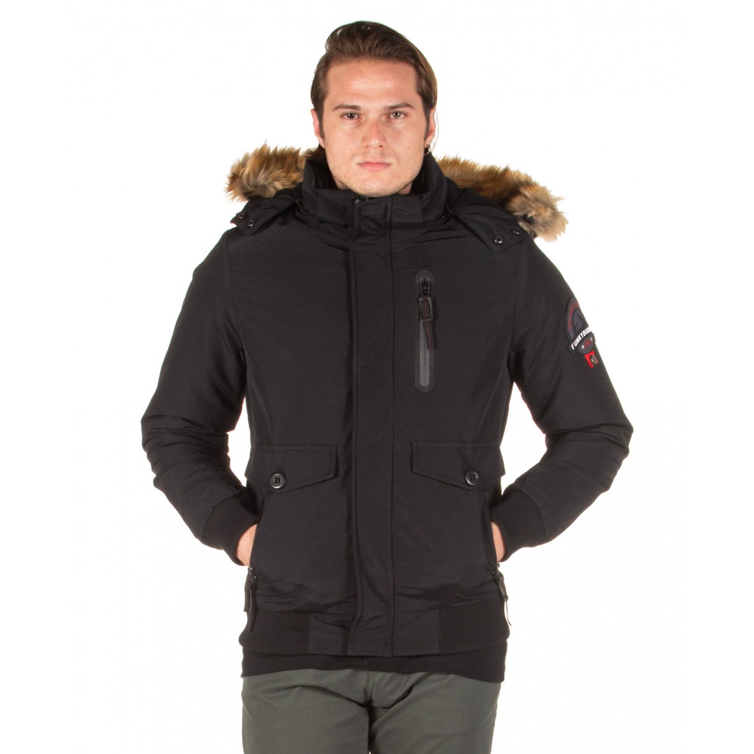 FUNKY BUDDHA MEN'S CASUAL JACKET FBM018-01219-BLACK Black