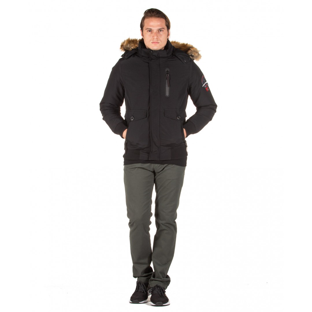 FUNKY BUDDHA MEN'S CASUAL JACKET FBM018-01219-BLACK Black
