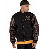 GRIMEY LUST MANTRA WOOL BASEBALL JACKET GBJK147-BLK Black Image 