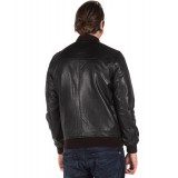 SUPERDRY LEATHER FLIGHT BOMBER JACKET M5000061A-02A Black Image 0