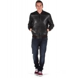 SUPERDRY LEATHER FLIGHT BOMBER JACKET M5000061A-02A Black Image 3