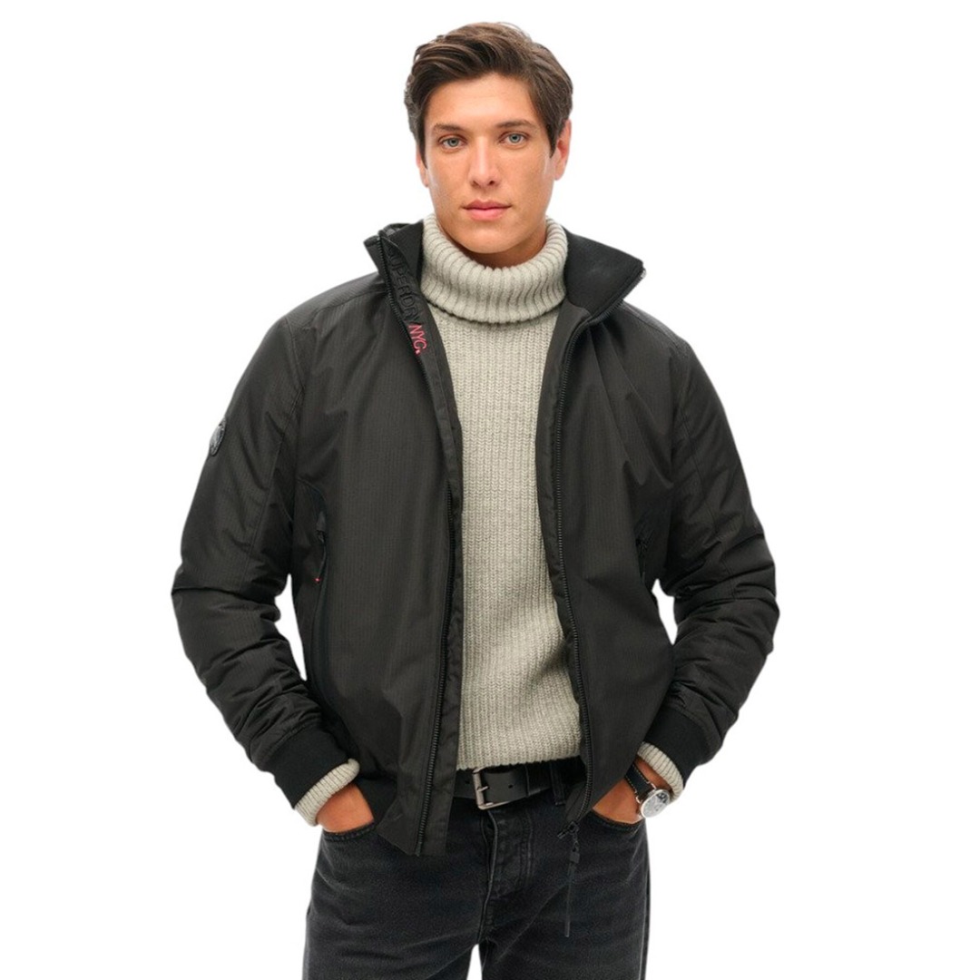 SUPERDRY D3 OVIN CITY HARRINGTON JACKET M5011900A-02A Black