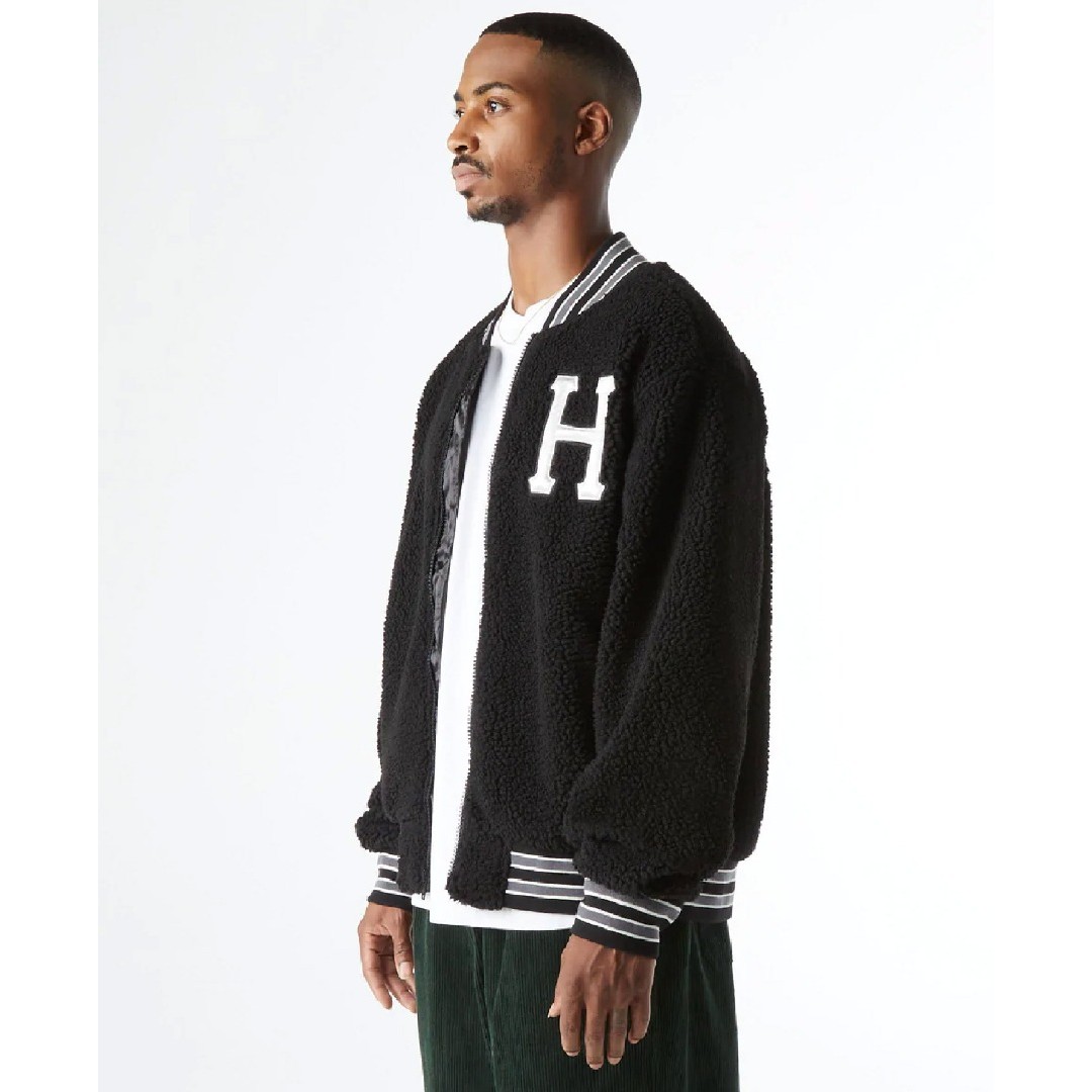 HUF SHERPA VARSITY JACKET JK00379-BLACK Μαύρο
