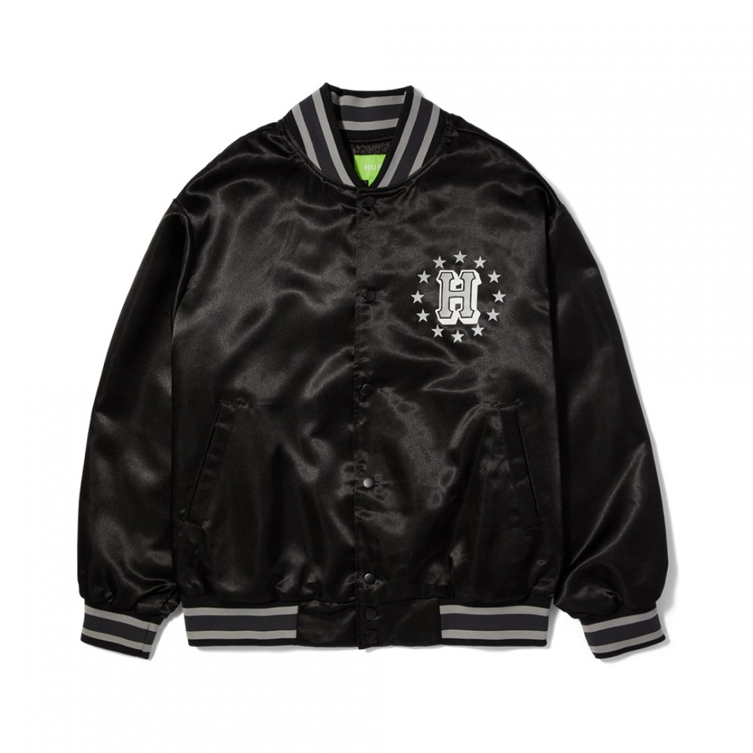 HUF GALACTIC STACK BASEBALL JACKET JK00409-BLACK Μαύρο