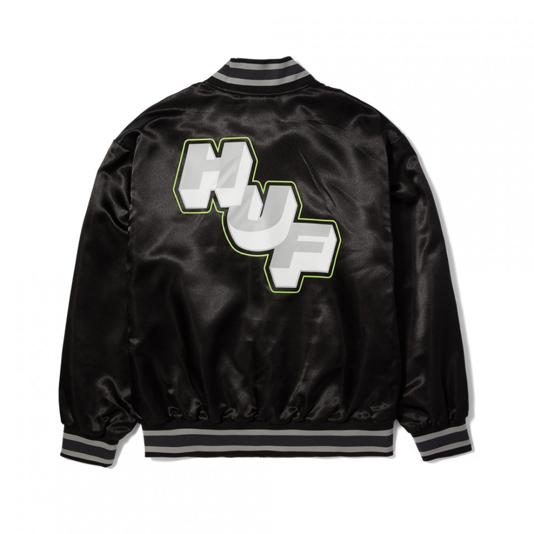 HUF GALACTIC STACK BASEBALL JACKET JK00409-BLACK Μαύρο