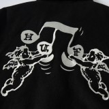 HUF SONG VARSITY JACKET JK00439-BLACK Black Image 2