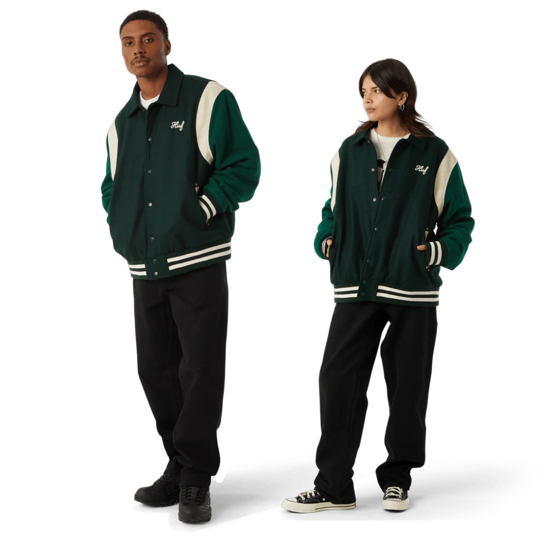 HUF SONG VARSITY JACKET JK00439-HUNTG Πράσινο