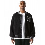 HUF SHERPA VARSITY JACKET JK00379-BLACK Μαύρο Εικόνα 