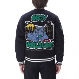 OBEY ROLL CALL VARSITY JACKET 121800552-BLK Μαύρο Εικόνα 0