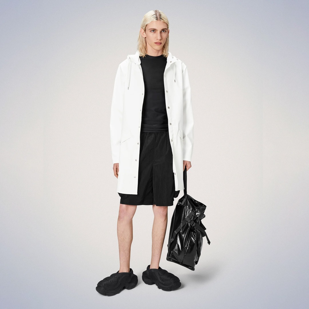 RAINS LONG JACKET W3 12020-30 Εκρού