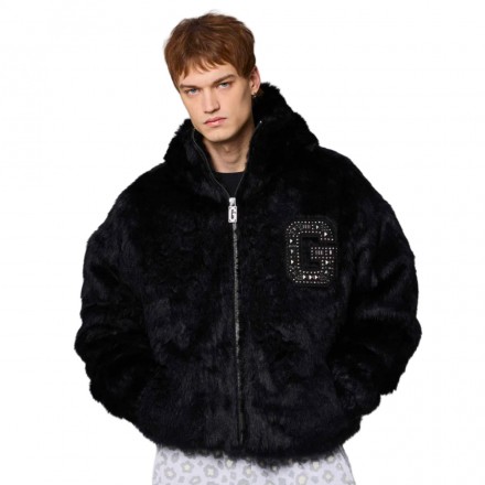 GRIMEY ROYAL PAW FAUX FUR HOODED JACKET GFHJ195-BLK Μαύρο
