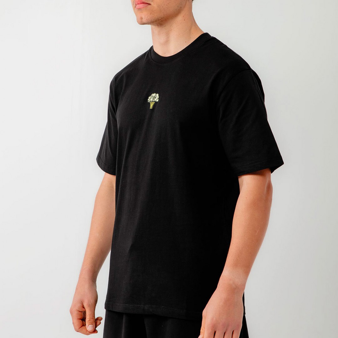 BEE UNUSUAL THE SHARKS ARE VEGAN RELAXED T-SHIRT AT-251323-BLACK Μαύρο