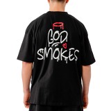 BEE UNUSUAL GOD SMOKES OVERSIZED T-SHIRT AT-251341-BLACK Μαύρο Εικόνα 0