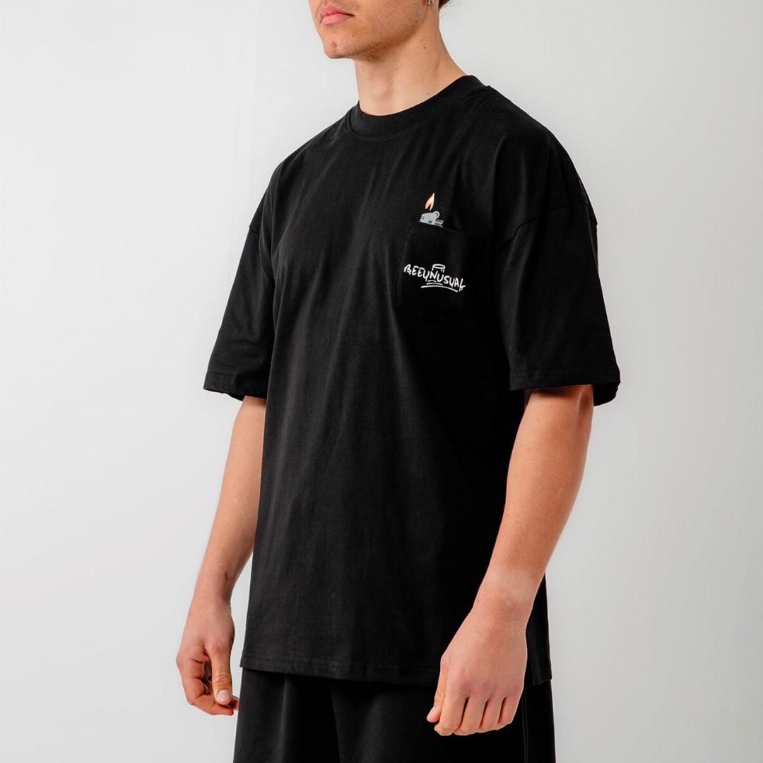 BEE UNUSUAL GOD SMOKES OVERSIZED T-SHIRT AT-251341-BLACK Μαύρο
