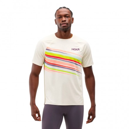 HOKA ONE ONE RACE DAY SHORT SLEEVE 1173530-AFLR Εκρού