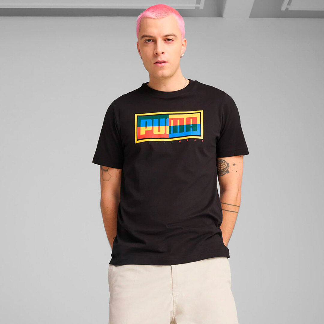 PUMA GRAPHICS PUMA BOX TEE 684827-01 Μαύρο