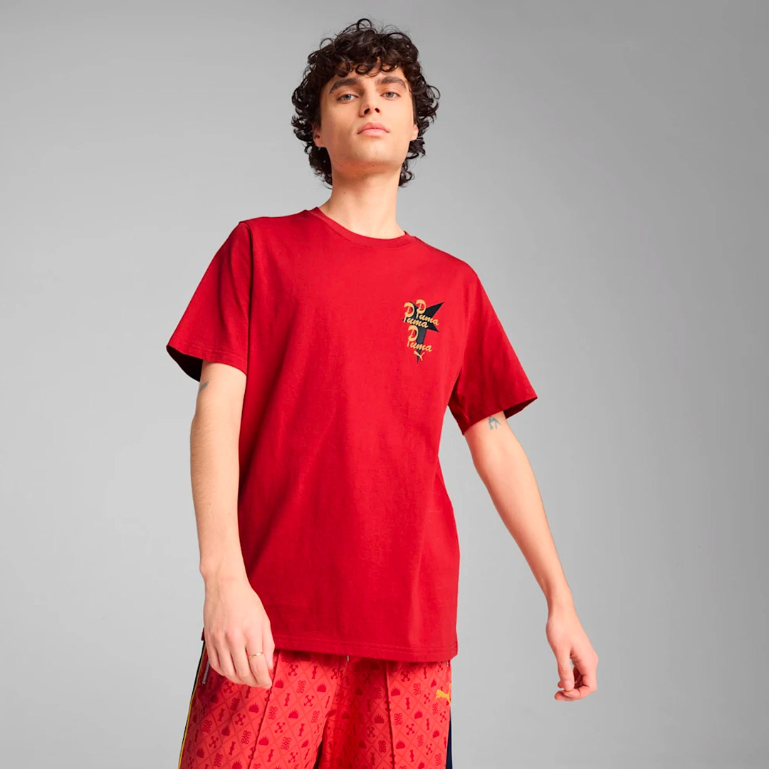 PUMA WARDROBE ESS ROAD TO UNITY GRAPHIC TEE 629617-15 Κόκκινο