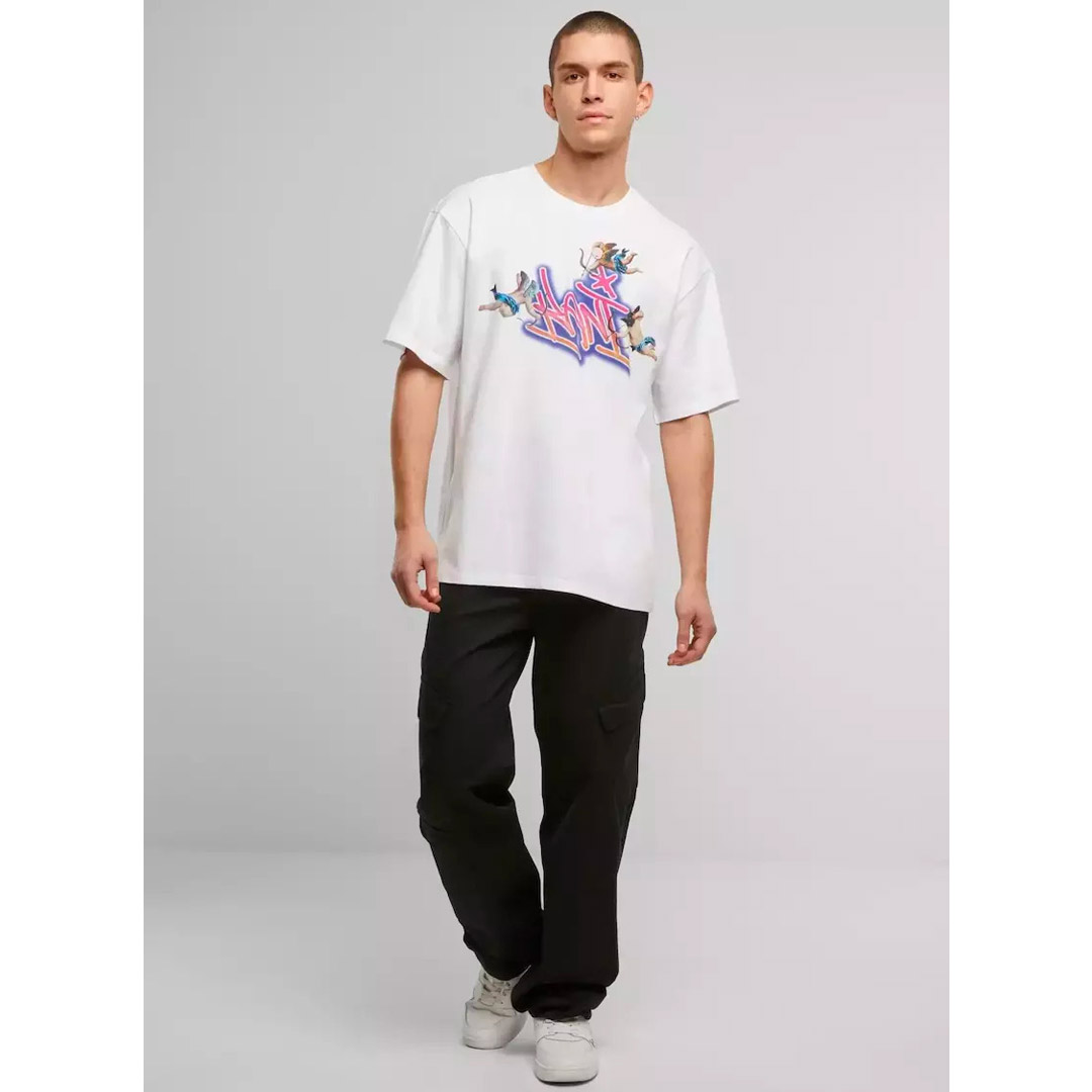 KARL KANI WOVEN SIGNATURE AIRBRUSH AMOR TEE KM251-018-1-WHITE White