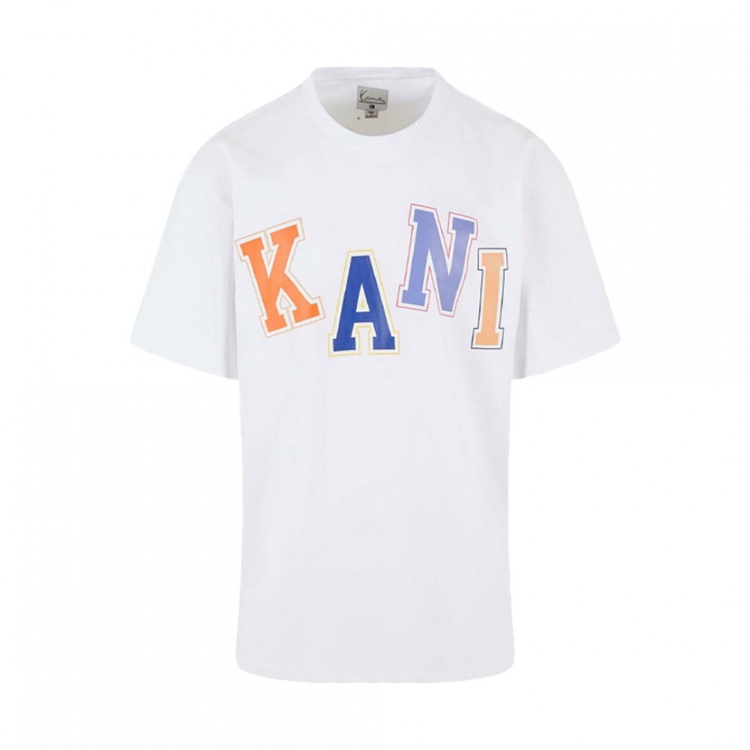 KARL KANI WOVEN SIGNATURE MULTICOLOR LOGO TEE KM241-057-1-WHITE Λευκό