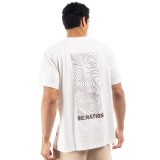 BE:NATION OVERSIZED GEO MAP S/S TEE 05312308-2A Εκρού Εικόνα 0
