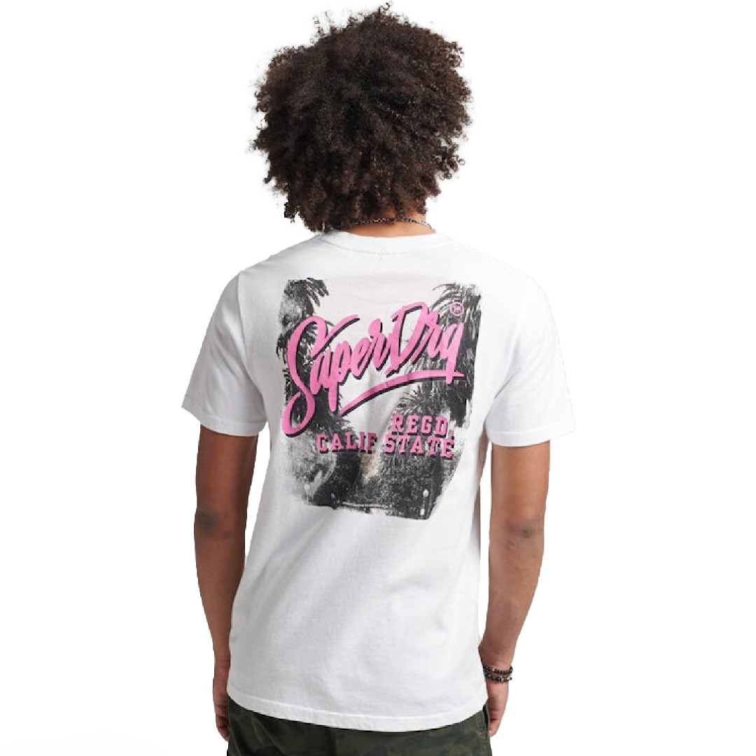 SUPERDRY D2 OVIN VINTAGE PHOTOGRAPHIC TEE M1011628A-01C Λευκό