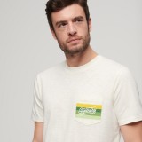 SUPERDRY D2 OVIN CALI STRIPED LOGO T SHIRT M1011904A-7BG Εκρού Εικόνα 0