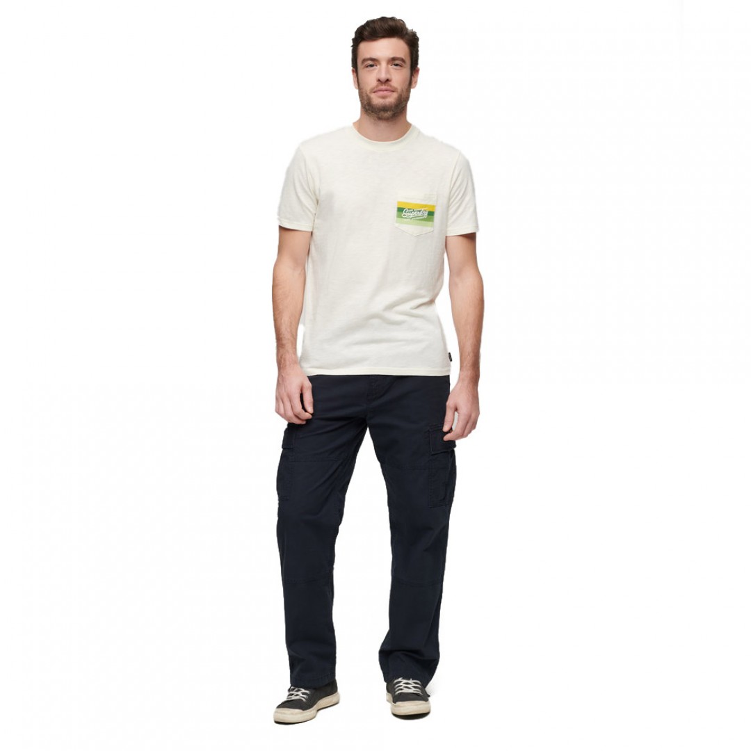 SUPERDRY D2 OVIN CALI STRIPED LOGO T SHIRT M1011904A-7BG Εκρού