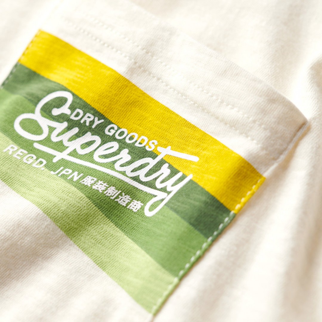 SUPERDRY D2 OVIN CALI STRIPED LOGO T SHIRT M1011904A-7BG Εκρού