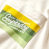 SUPERDRY D2 OVIN CALI STRIPED LOGO T SHIRT M1011904A-7BG Εκρού Εικόνα 2