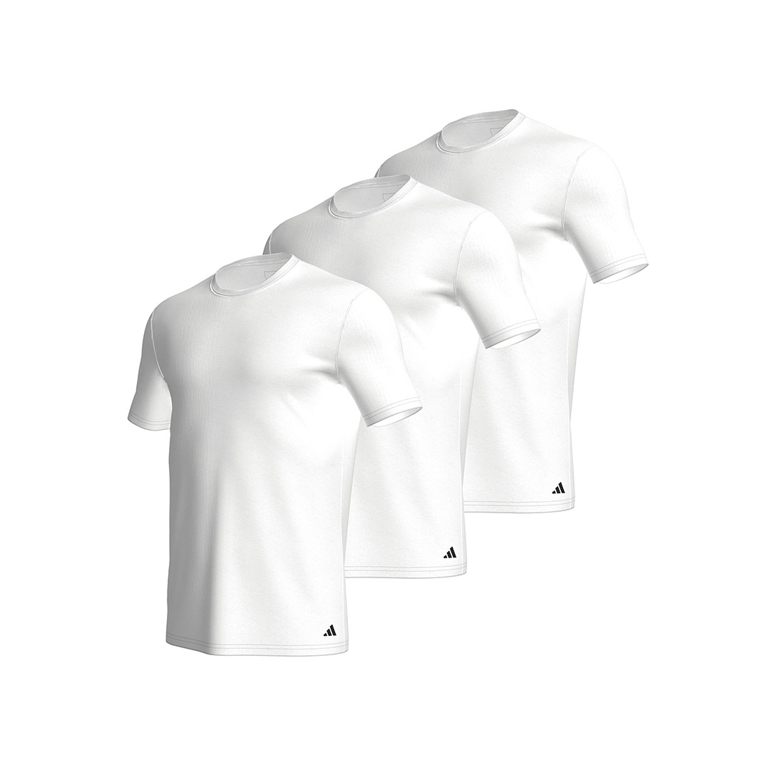 adidas ACTIVE CORE COTTON SHIRTS CREW NECK T-SHIRT 3PK 4AM011-100 Λευκό