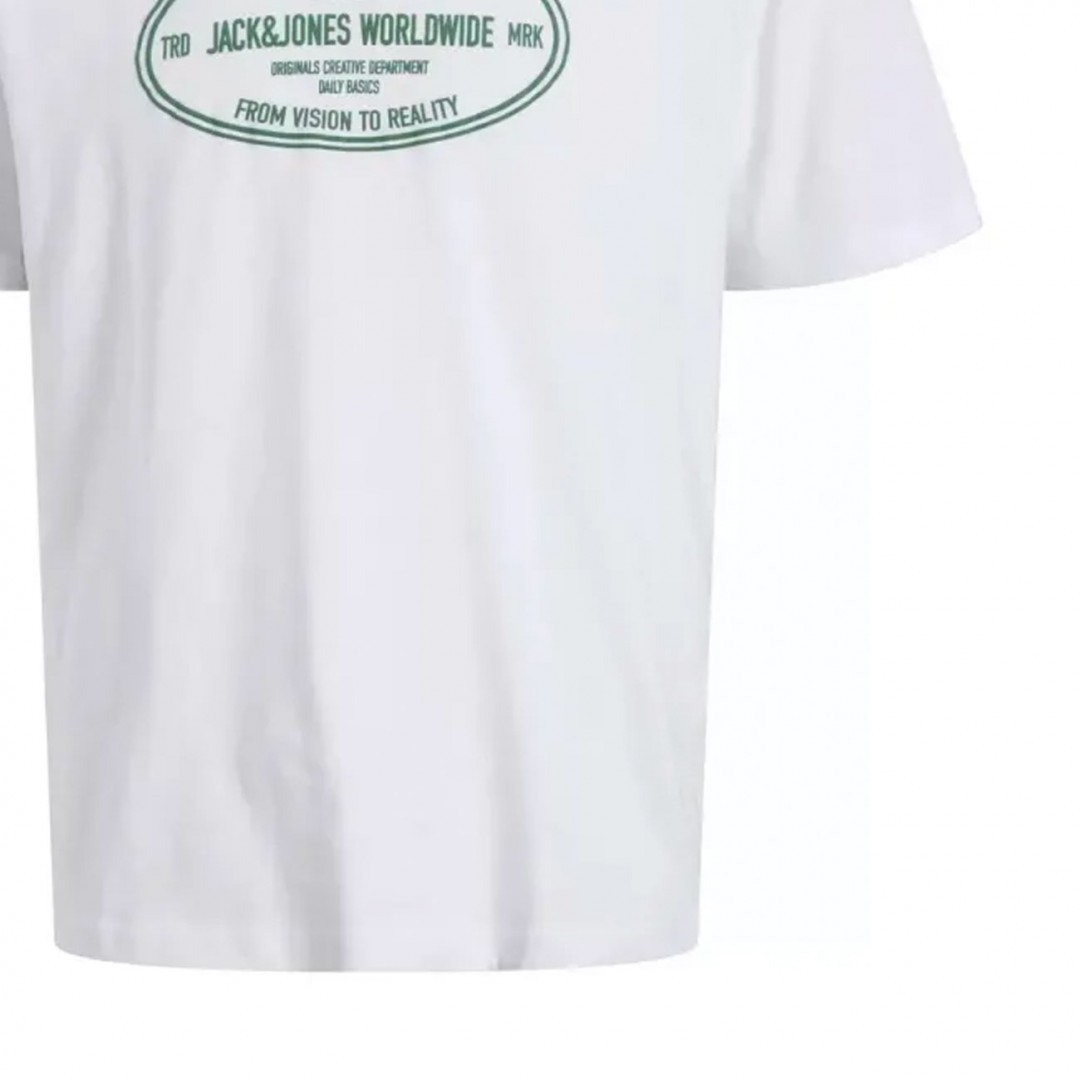 JACK & JONES JORYORK FRONT TEE SS CREW NECK 12283800-BRIGHT WHITE Λευκό