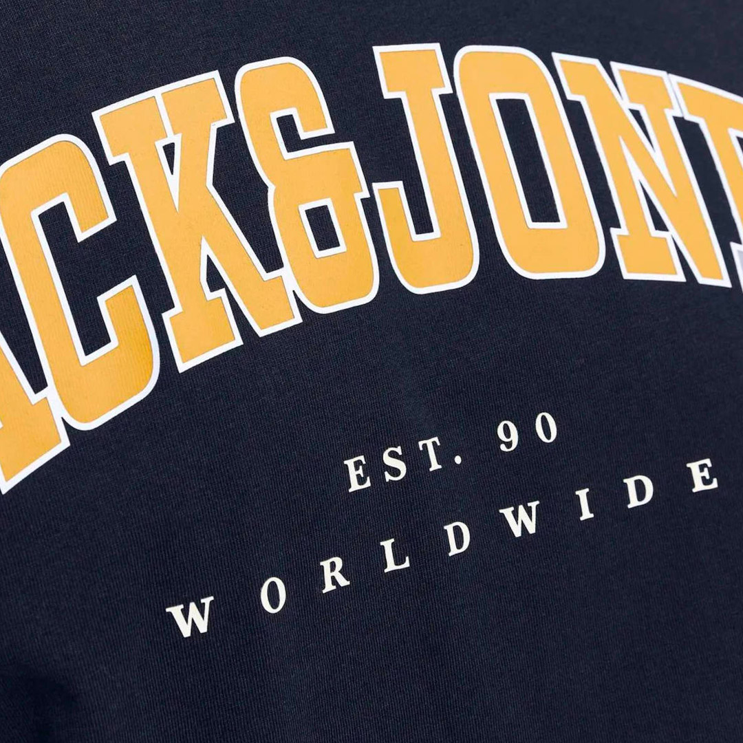 JACK & JONES JJECALEB VARSITY TEE SS 12257579-4517370 NAVY BLAZER Μπλε