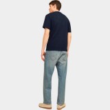 JACK & JONES JJECALEB VARSITY TEE SS 12257579-4517370 NAVY BLAZER Μπλε Εικόνα 3