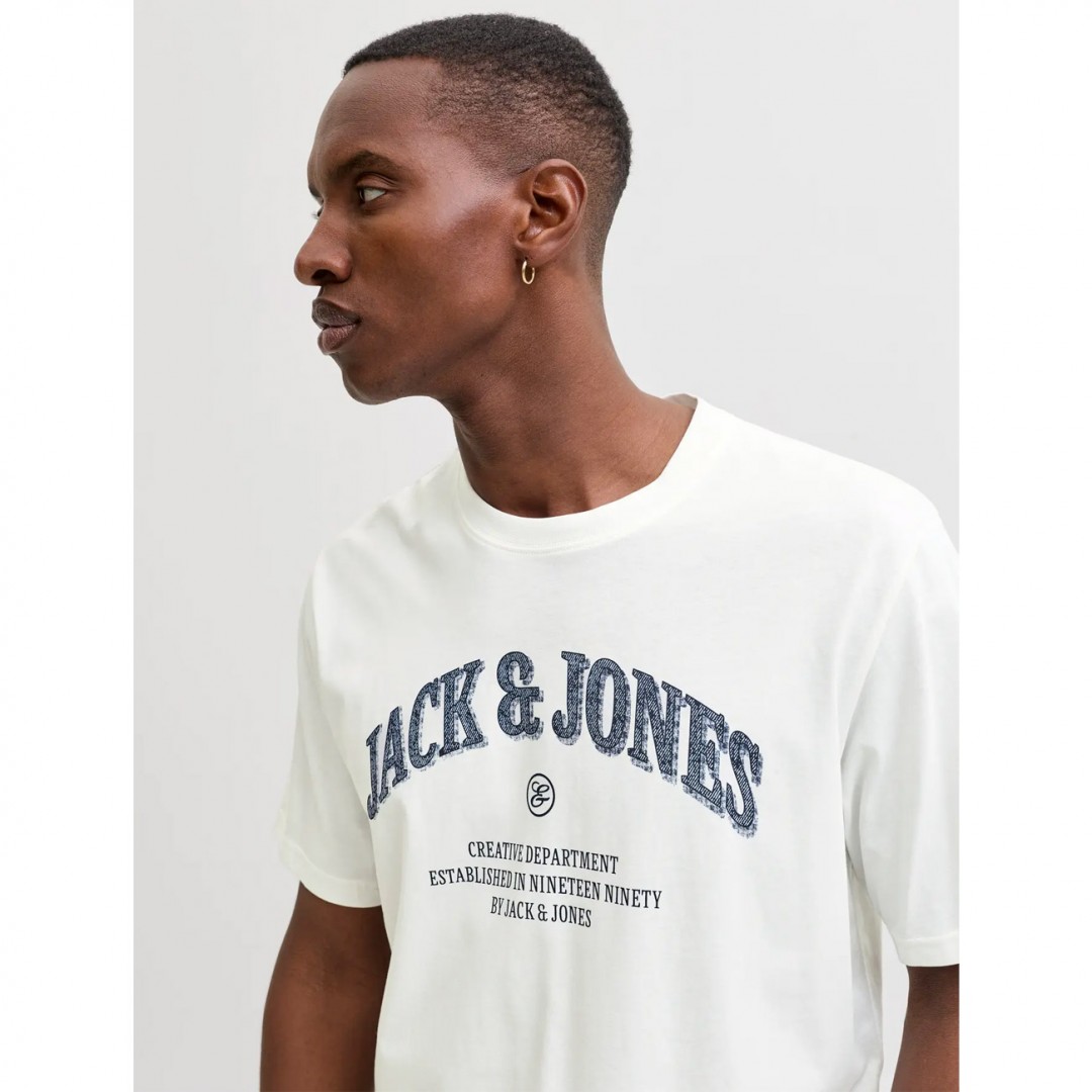 JACK & JONES JJEDENVER GRAPHIC TEE SS O NECK NOOS 12291213-4937811 Εκρού