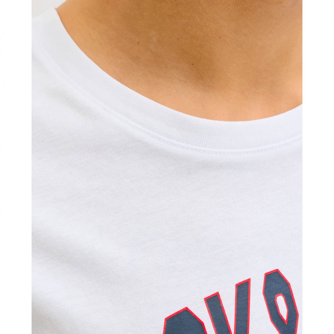 JACK & JONES  JJELOGO TEE SS ONECK 2 COL 12288016-4902161 White