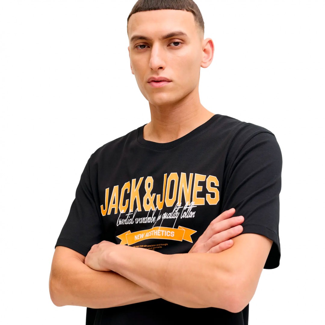 JACK & JONES  JJELOGO TEE SS ONECK 2 COL 12288016-4902159 Black