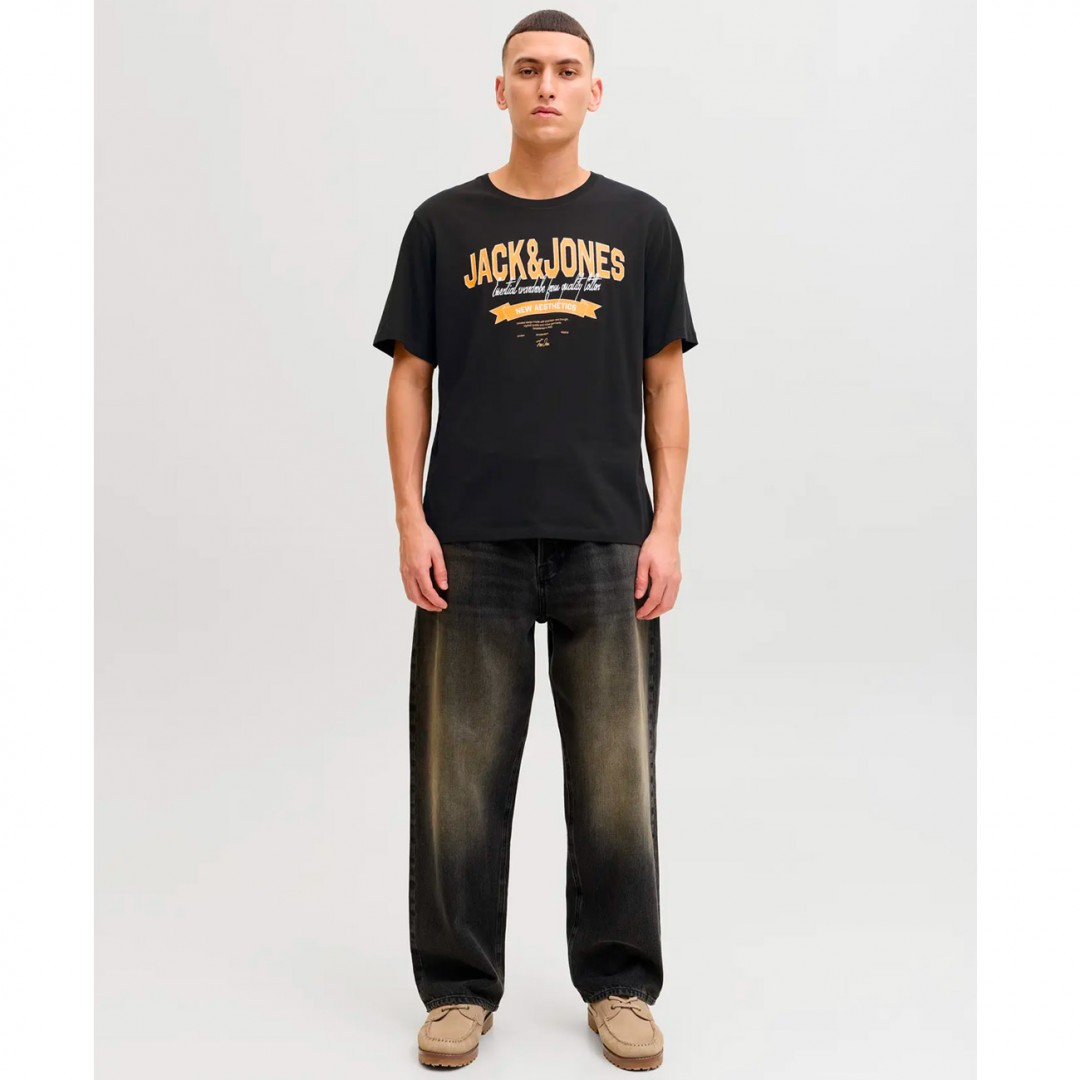 JACK & JONES  JJELOGO TEE SS ONECK 2 COL 12288016-4902159 Black